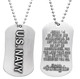 Navy Antique Finish Dog Tag Necklace-Joshua 1:9
