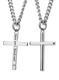 Shields of Strength Stainless Men's Send Me Cross Pendant- Isaiah 6:8-Front and back view 