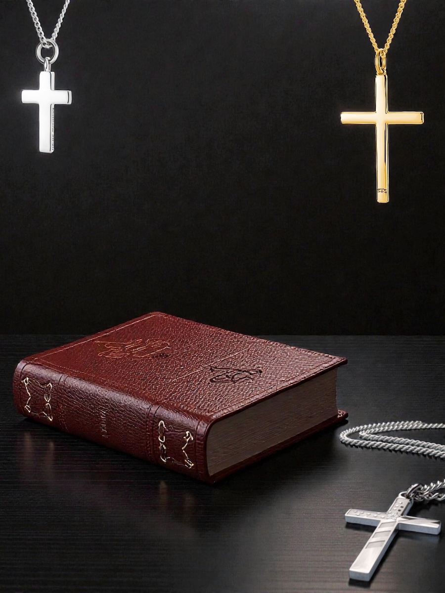 Men's Christian jewelry: Scripture-engraved crosses and necklaces in high-quality stainless steel and gold plated stainless steel with lifetime guarantee. Shop Men's collection.