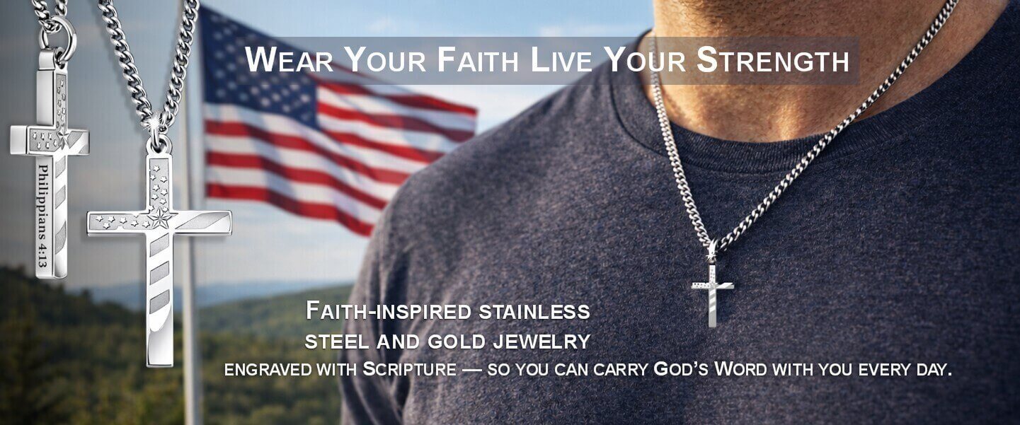 Scripture Engraved Christian Cross Jewelry