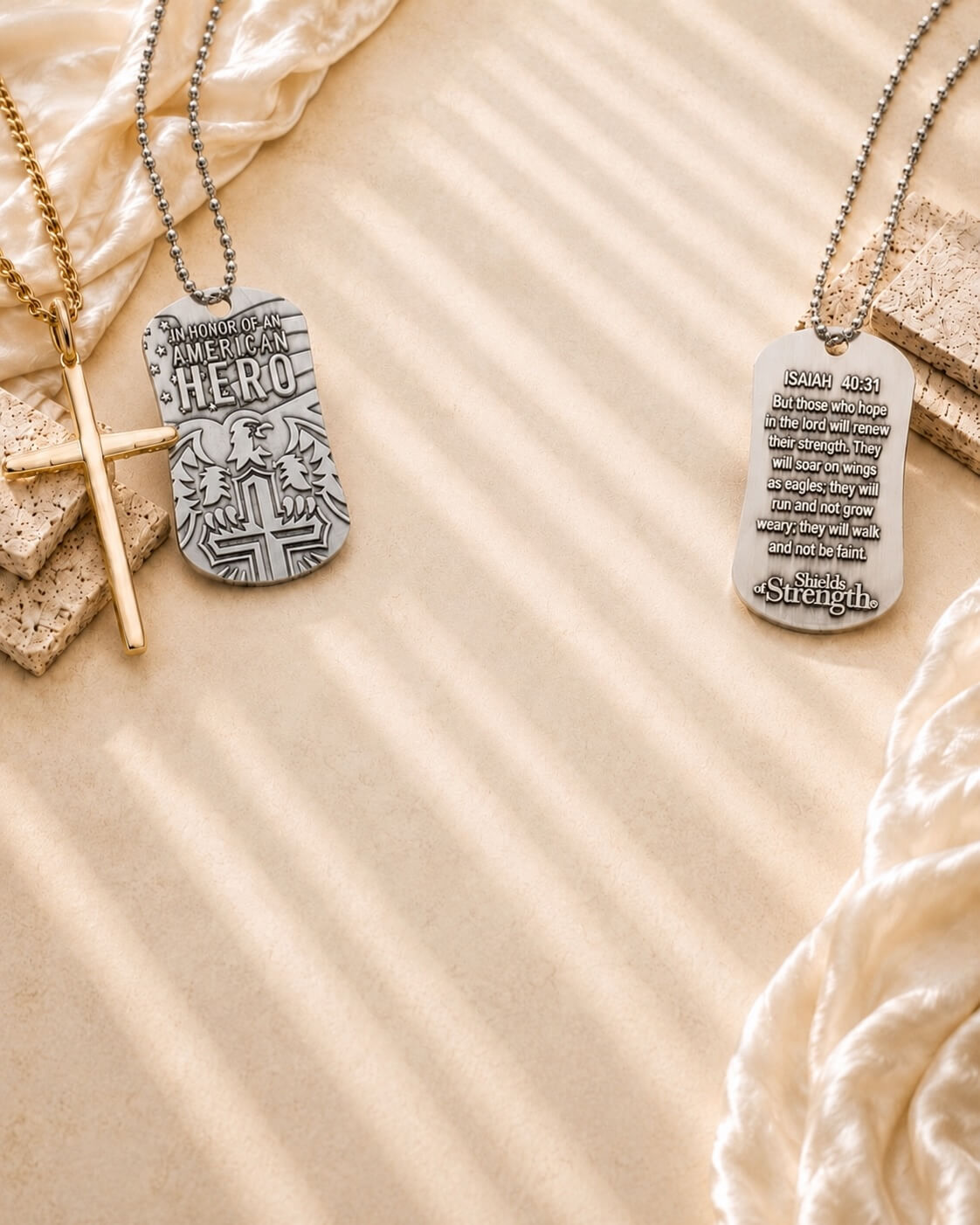 Isaiah 40:31 They shall mount up with wings as eagles Christian airplane cross necklace - Aviation and military faith jewelry