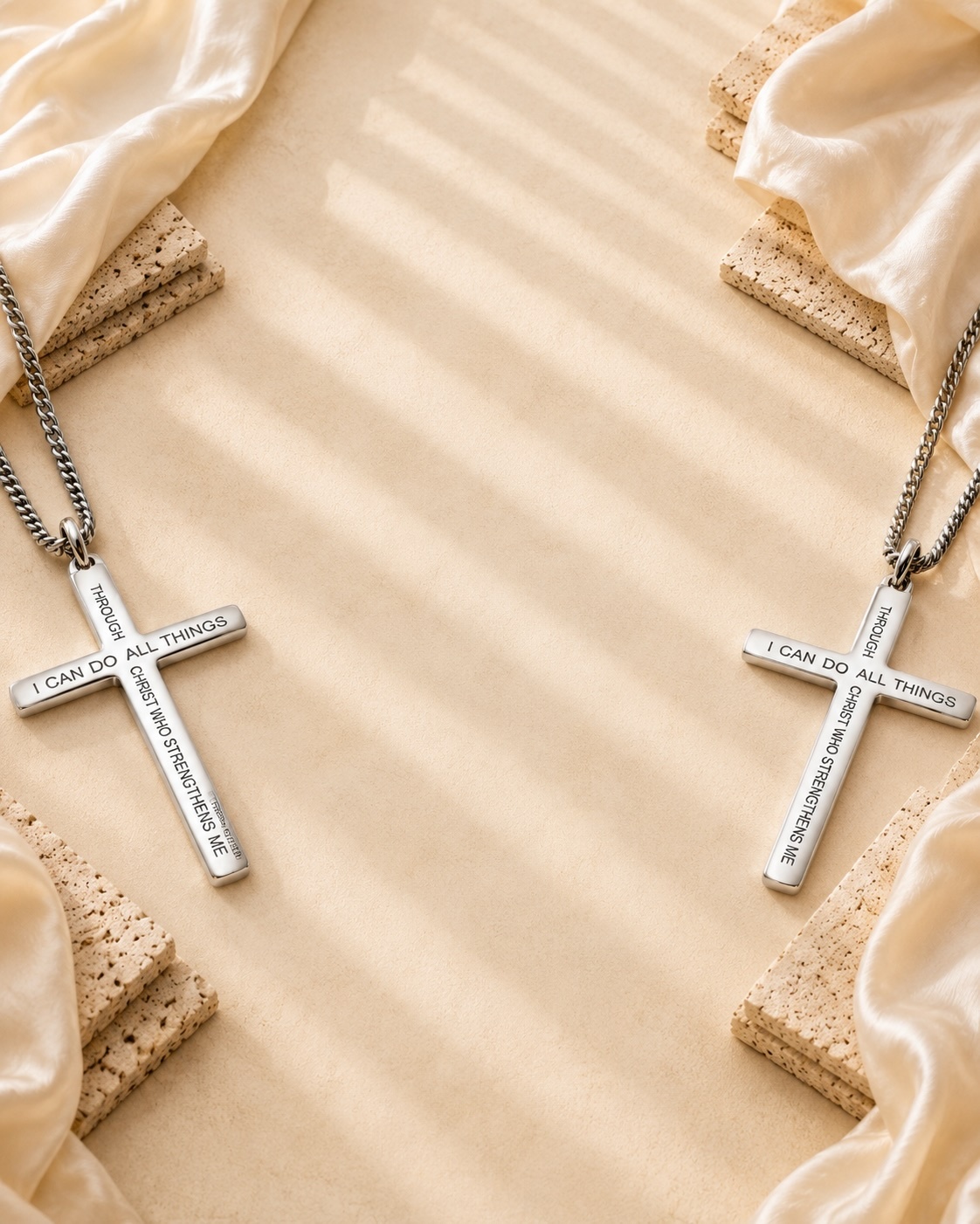 Philippians 4:13 Christian Jewelry - I Can Do All Things Through Christ Engraved Necklaces & Pendants by Shields of Strength
