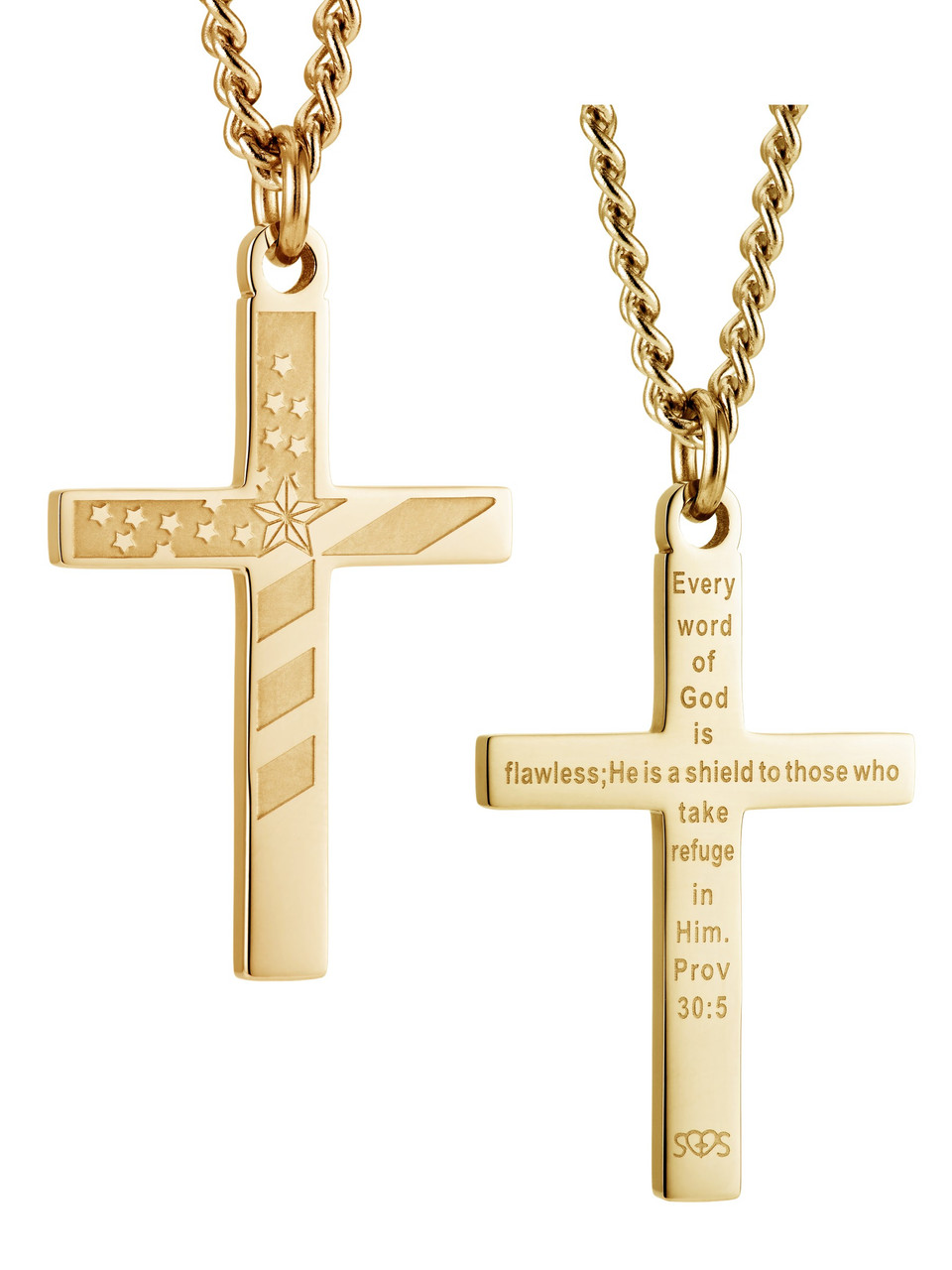 American Flag Cross Necklace