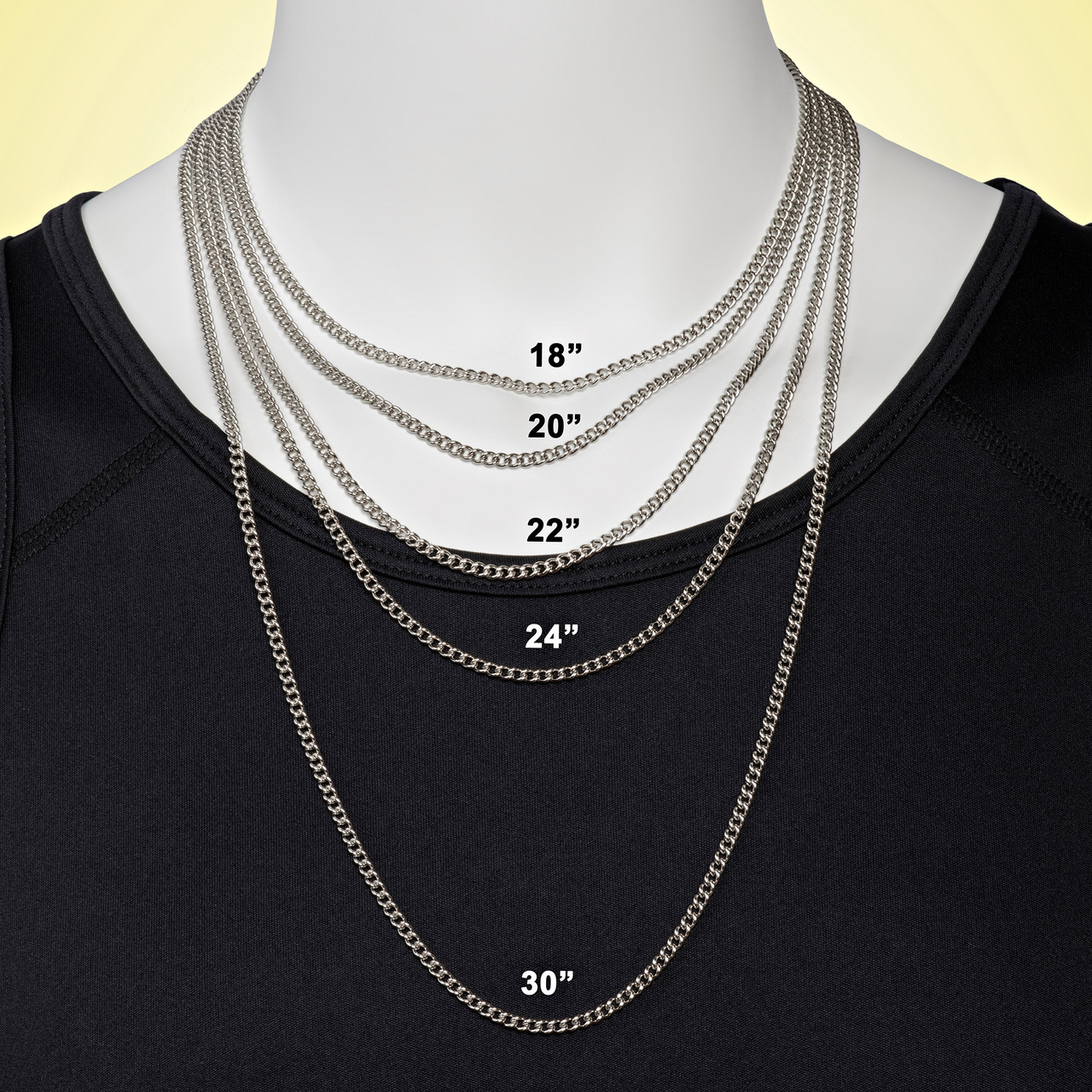 mens gold chain length guide