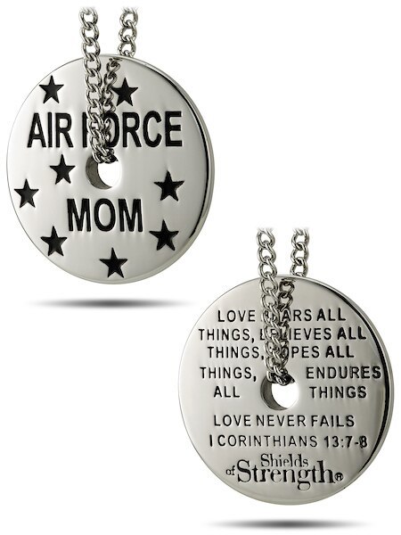 Womens Stainless Steel Air Force Mom Necklace 1 Cor 137 8