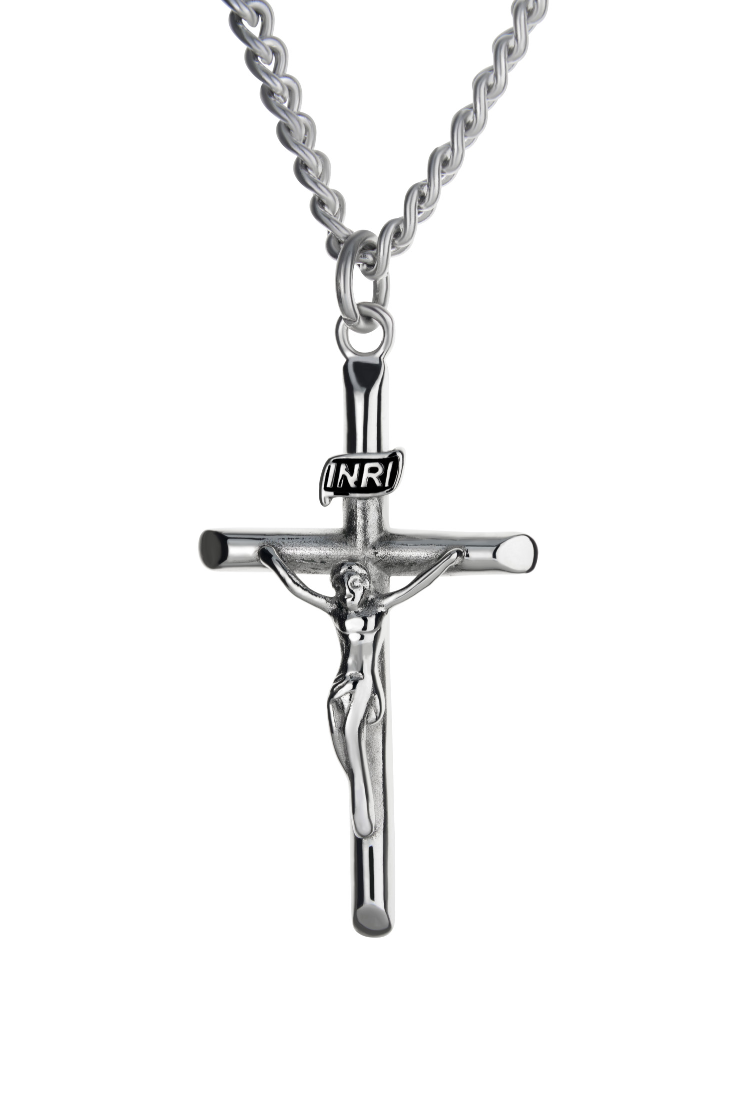 Mosaic Cross Pendant - Men's Silver Pendant + Chain - JAXXON