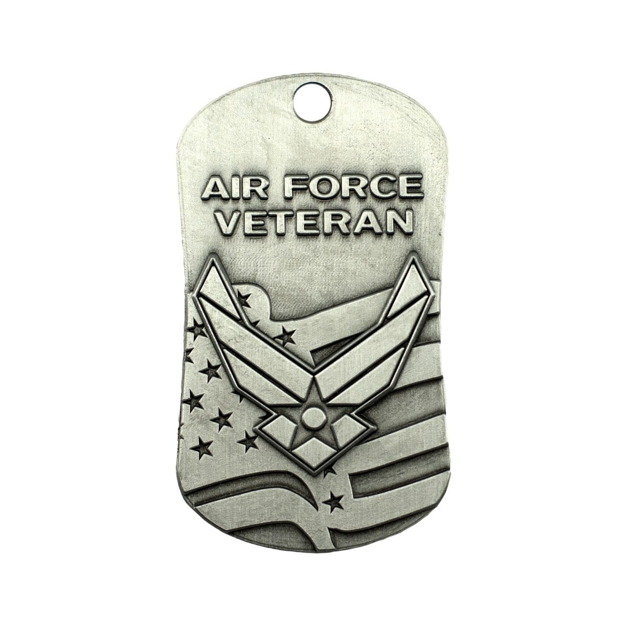 Air Force Veteran Antique Finish Dog Tag Necklace-Isaiah 40:31