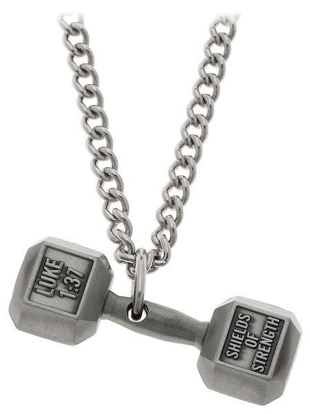 Men S Antique Finish Dumbbell Necklace Luke 1 37