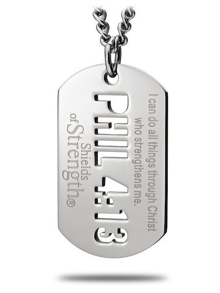 Stainless Steel-Phil 4:13 Horizontal Cut Out Necklace