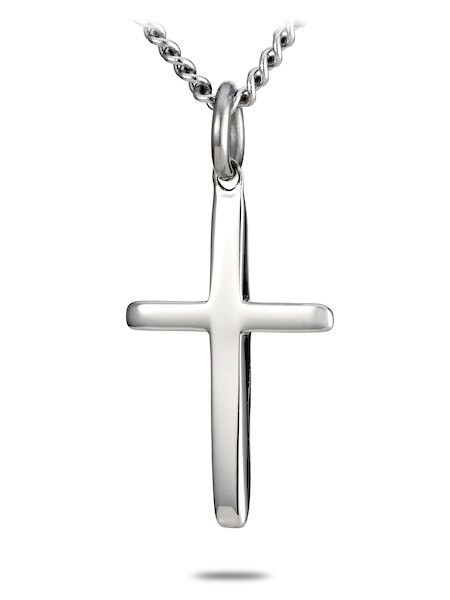 Women’s Stainless Steel Mini Tapered Cross Necklace-Jn 19:30