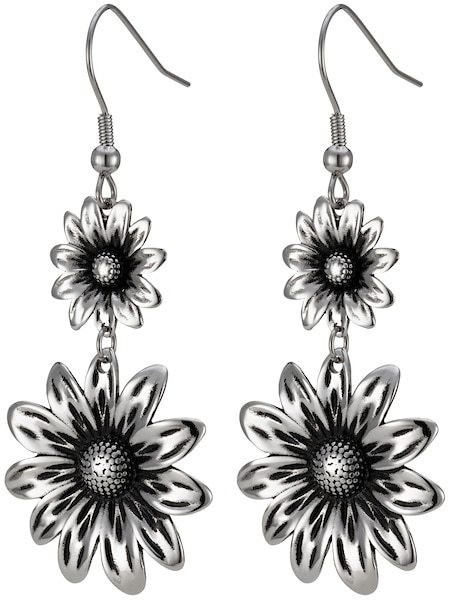 Double Flower Pair of Earrings-Proverbs 4:23