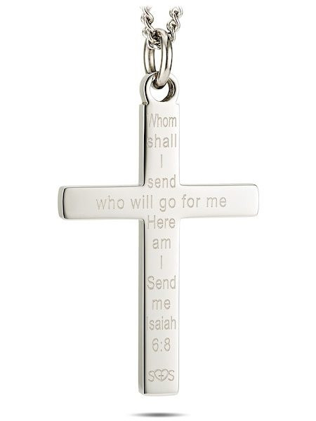 Women's Thin Red Line Flag Cross Necklace-Isaiah 6:8 Shields of Strength - Picture 6 of 8