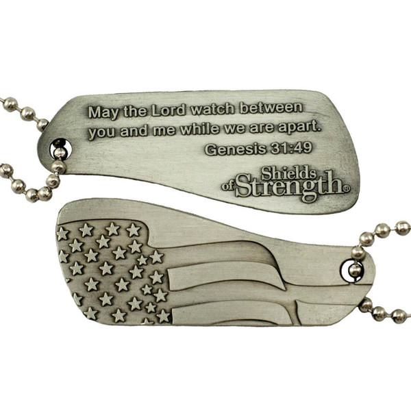 Genesis 31:49 Split Shield Dog Tag 4 Pack