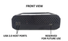 SS-Mobile front panel with dual USB 2.0 host ports, ventilation grilles, and reserved port for future expansion