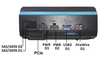 SS-Mobile target destination ports featuring dual SAS/SATA D1/D2, power ports, USB 3.0 D1, FireWire D1, and PCIe slot for drive cloning