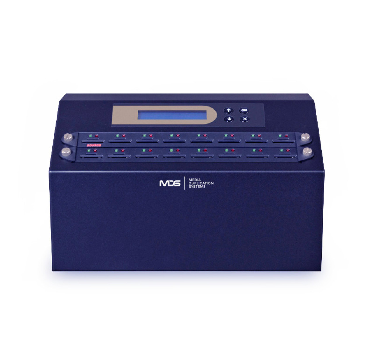 Secure media eraser and USB flash duplicator – XpressSD-Ultra front display with status LEDs indicating real-time SD/microSD duplication and wipe progress