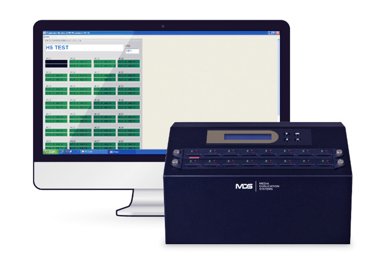 Slate-colored XpressSD-Ultra from MDS – industrial SD/microSD card duplicator and secure media eraser for high-speed flash duplication