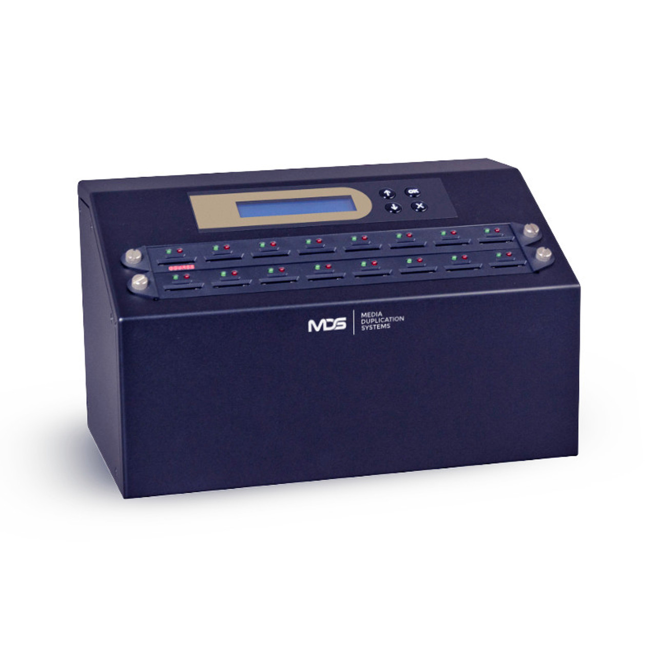 ndustrial SD/microSD duplicator front angle view – XpressSD-Ultra shows high-speed ports for secure cloning and data erasure of multiple flash cards
