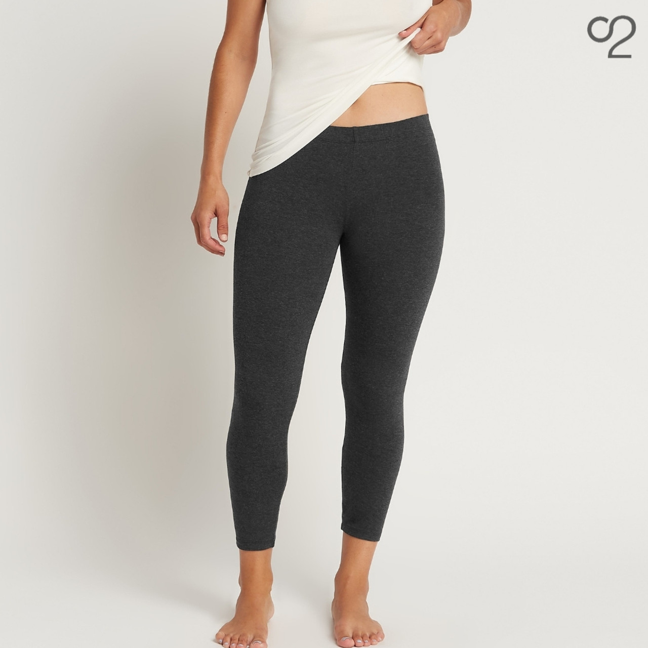 Women's Bamboo 3/4 Length Black Leggings