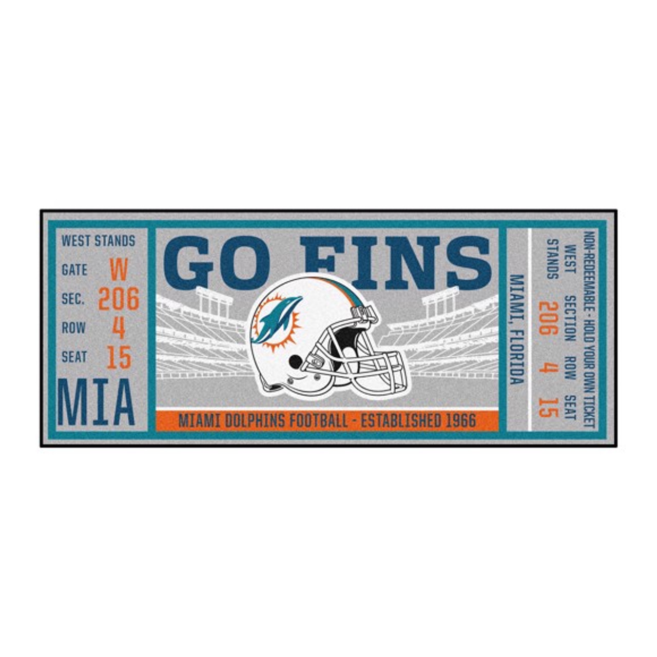 Miami Dolphins Ticket Runner Dragon Sports