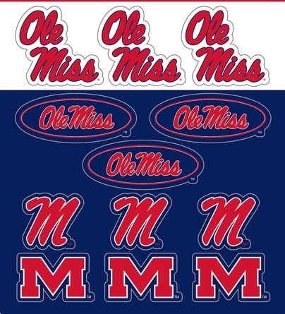 Ole Miss NCAA Team Logo Mini Decals Dragon Sports