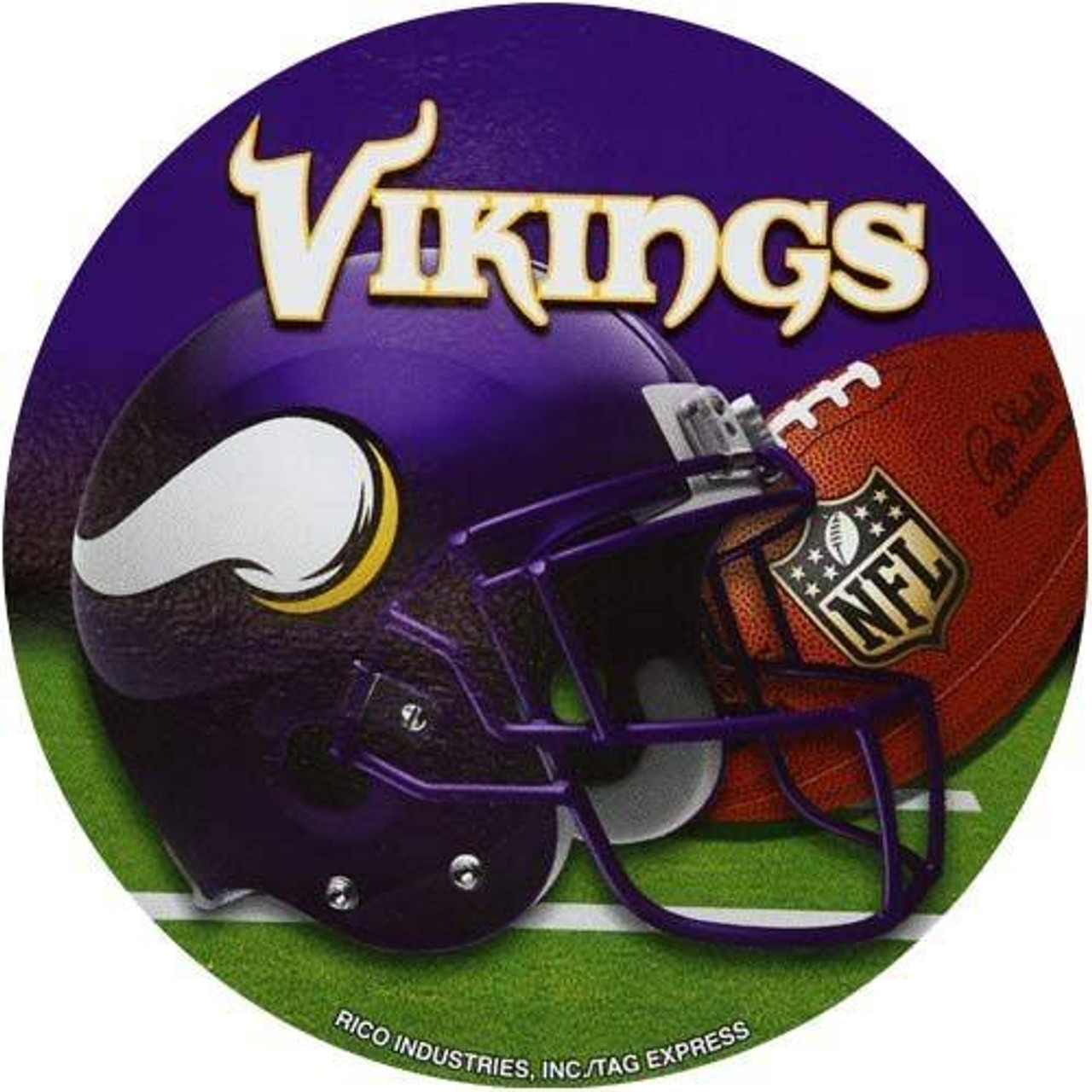 Rico Industries RD3106 Round Vinyl Decal - Minnesota Vikings