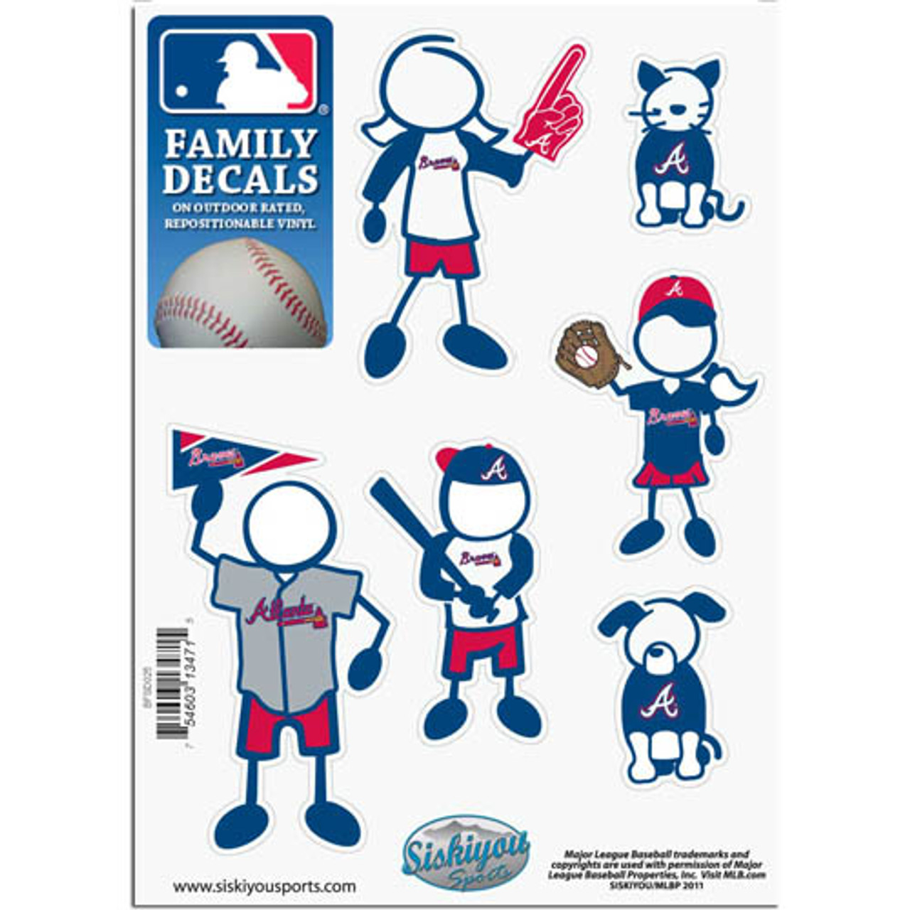 Atlanta Braves MLB Family Decal Sticker Set - Dragon Sports