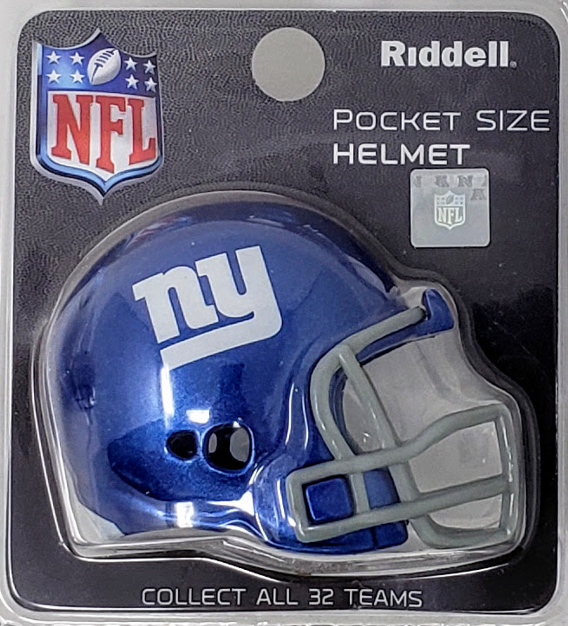 Riddell New York Giants Pocket Size Color Chrome Helmet