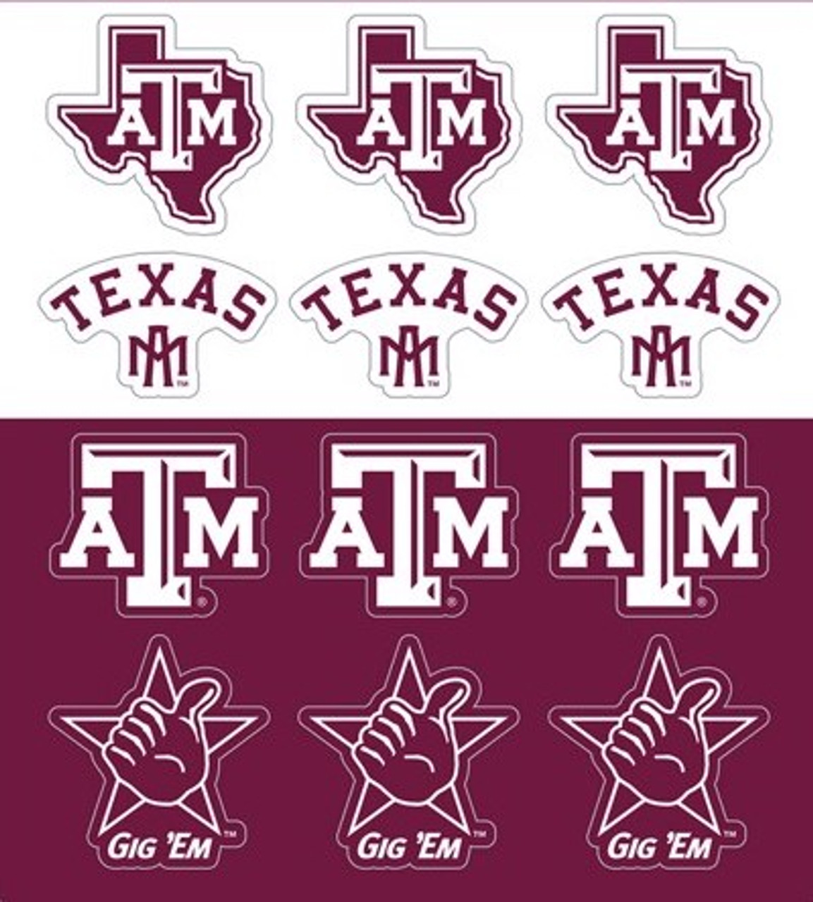 Texas A&M Aggies NCAA Team Logo Mini Decals - Dragon Sports