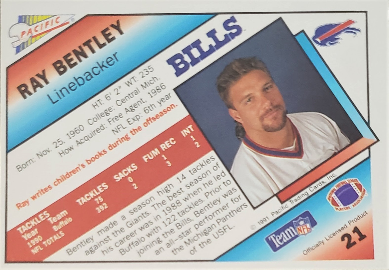 Ray Bentley - Buffalo Bills - 1991 Pacific Card #21 - Dragon Sports