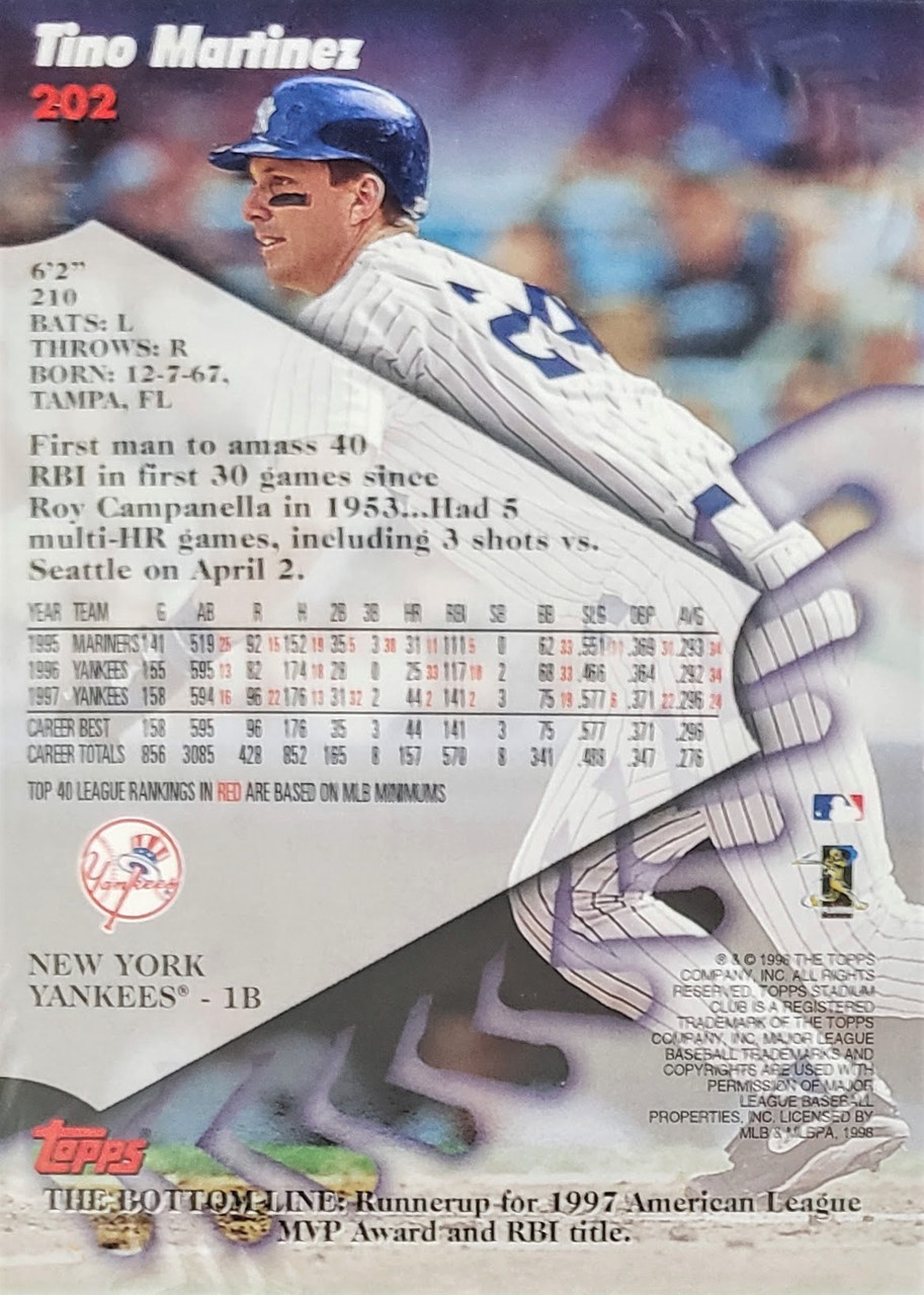 Tino Martinez - New York Yankees - 1998 Topps Stadium Card #202