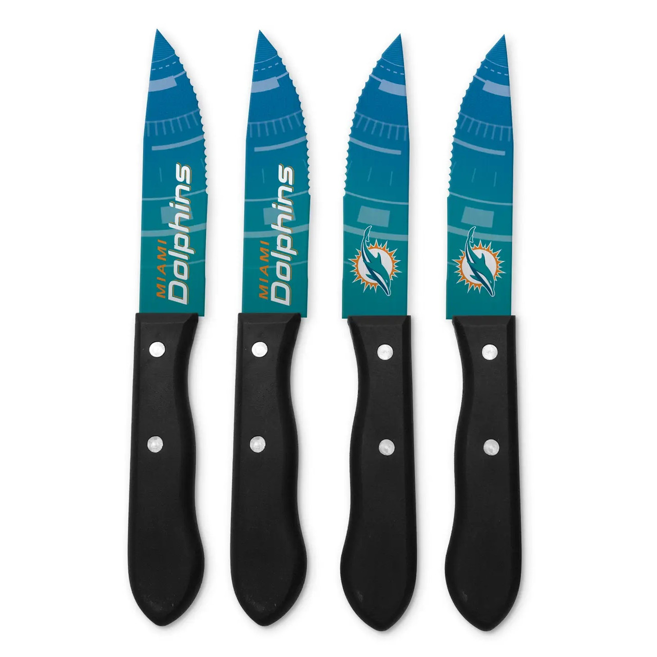 Miami Dolphins 4pc Stainless Steel Knife Set - Dragon Sports