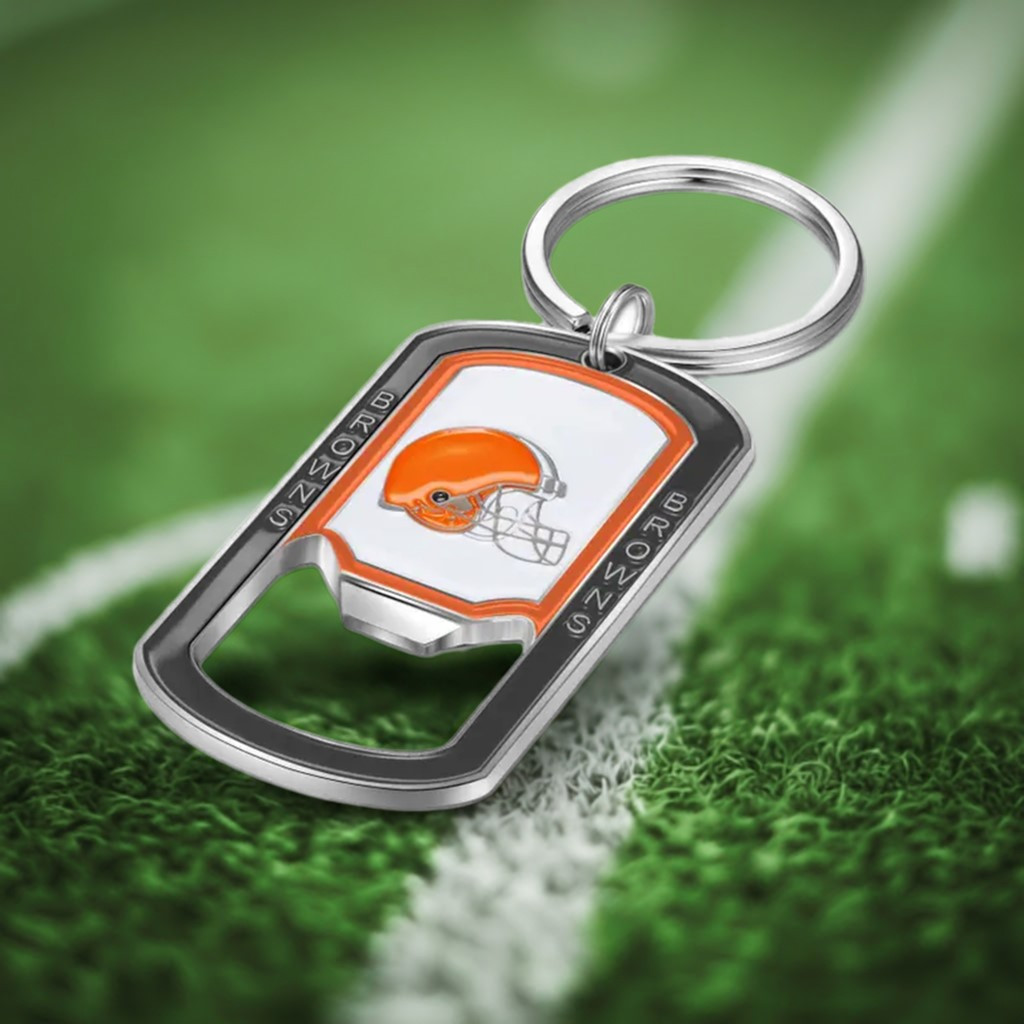 Cleveland Browns NFL Stainless Steel Tag Key Chain Dragon Sports