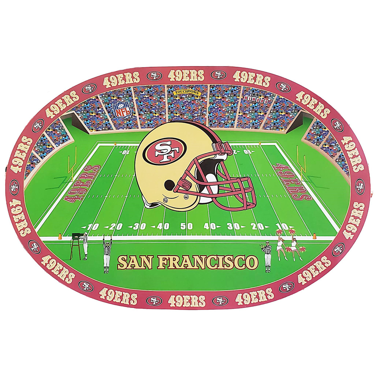 San Francisco 49ers NFL Stadium Placemat Set 4 Pack - Dragon Sports San Francisco 49ers NFL Stadium Placemat Set 4 Pack - Dragon Sports