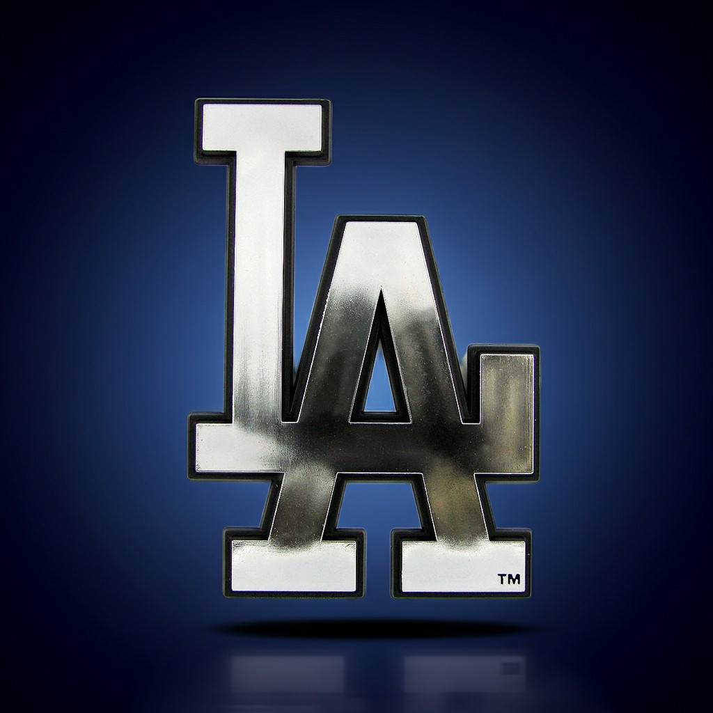 Los Angeles Dodgers MLB 3D Silver & Black Chrome Emblem - Dragon