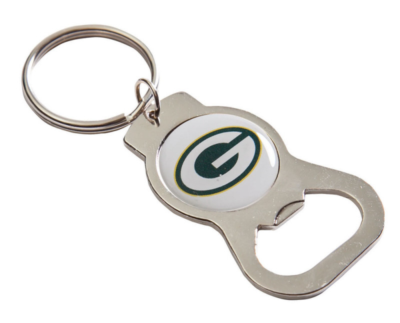 Green Bay Packers Key Chain Bottle Opener White Dragon Sports