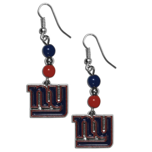 New York Giants NFL Football Bead Dangle Earrings New York Giants NFL Football Bead Dangle Earrings