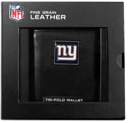 New York Giants Deluxe Leather Tri-fold Wallet w/ Gift Box
