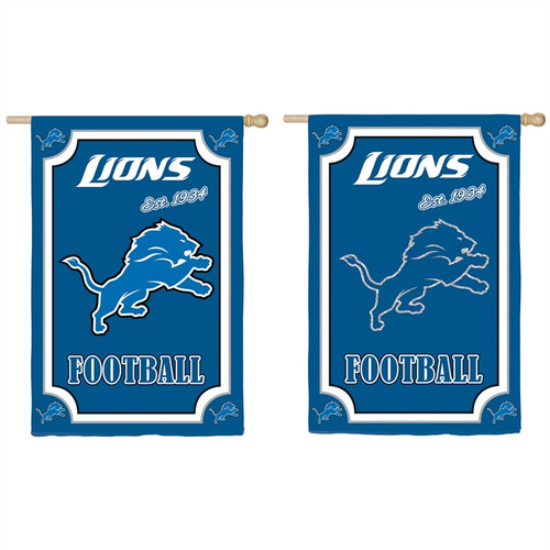 Detroit Lions Double Sided Suede Glitter Garden Flag