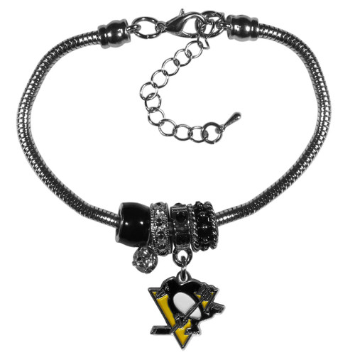 Pittsburgh Penguins Euro Bead Bracelet