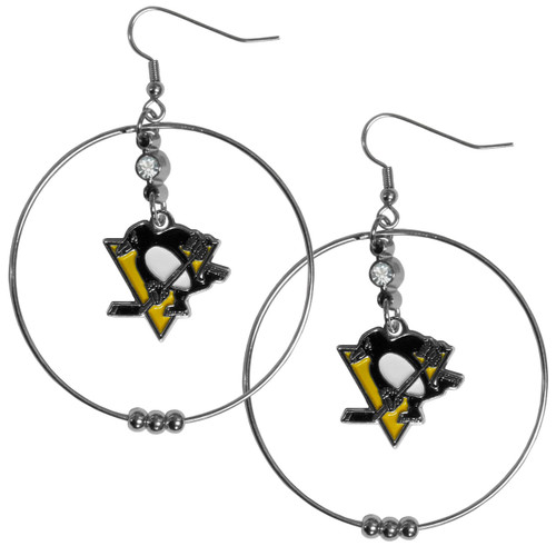 Pittsburgh Penguins 2 Inch Hoop Earrings