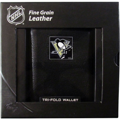 Pittsburgh Penguins Deluxe Leather Tri-fold Wallet w/ Gift Box