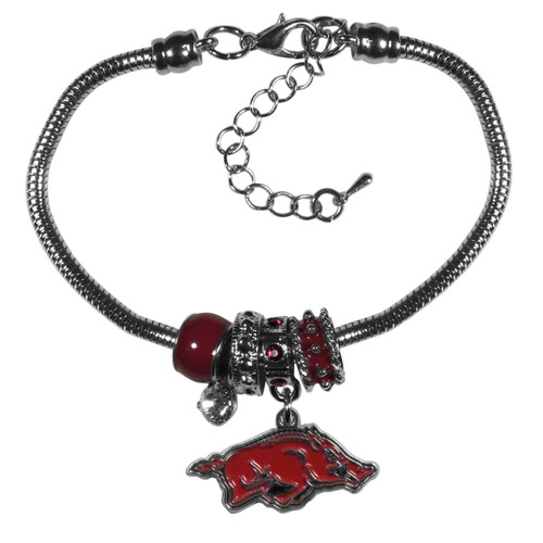 Arkansas Razorbacks Euro Bead Bracelet