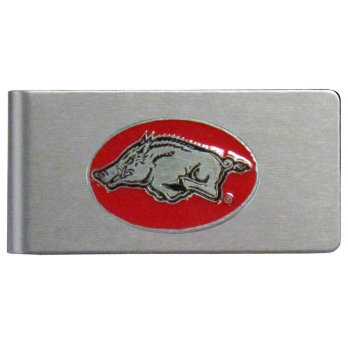 Arkansas Razorbacks Brushed Metal Money Clip