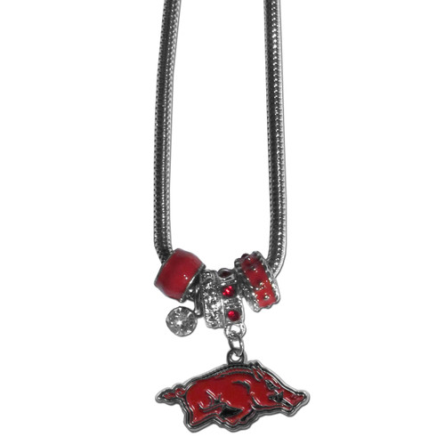 Arkansas Razorbacks Euro Bead Necklace