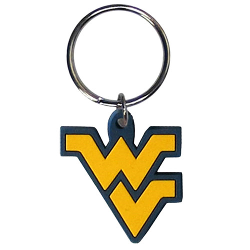 West Virginia Mountaineers NCAA Rubber Logo Keychain