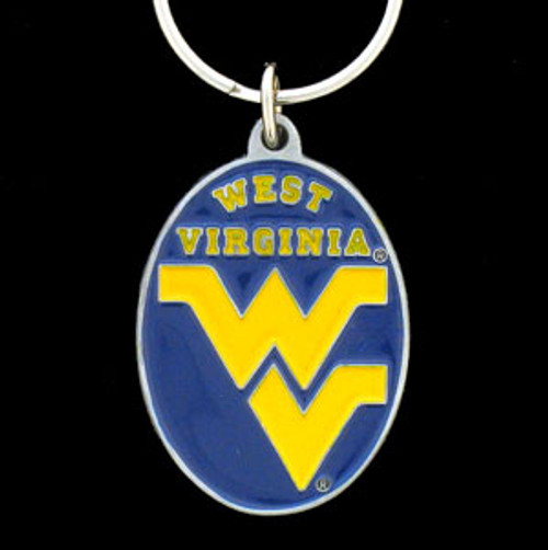 West Virginia Virginia Mountaineers Carved Metal Key Chain