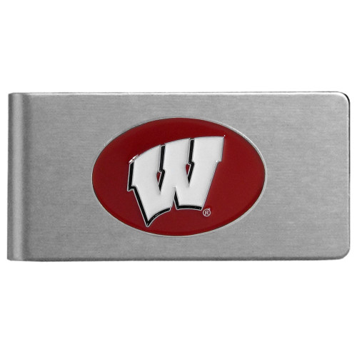 Wisconsin Badgers Brushed Metal Money Clip