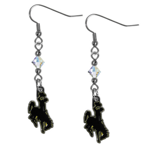 Wyoming Cowboys Crystal Dangle Earrings