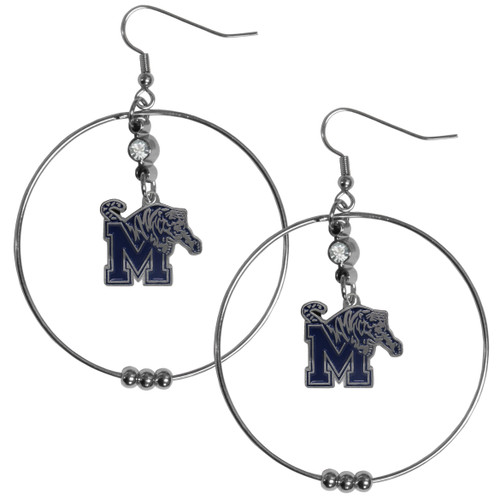 Memphis Tigers 2 Inch Hoop Earrings